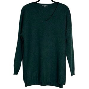 Adrianna Papell V-Neck Hunter Green Long Sweater in S